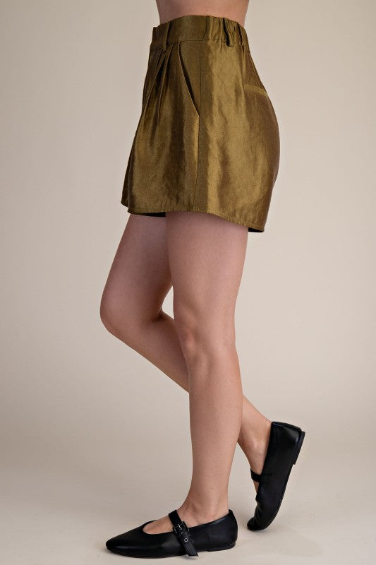 High Waisted Pleated Shorts