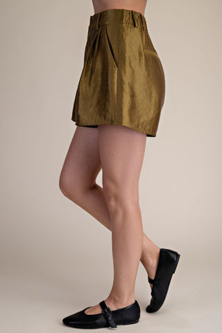 High Waisted Pleated Shorts