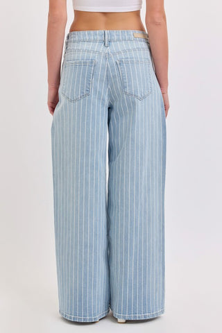 Stripe Low Waisted Baggy Wide Leg