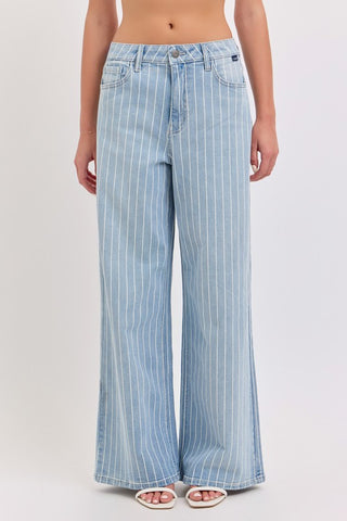 Stripe Low Waisted Baggy Wide Leg