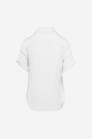 Pinned Short Sleeve Relaxed Blouse