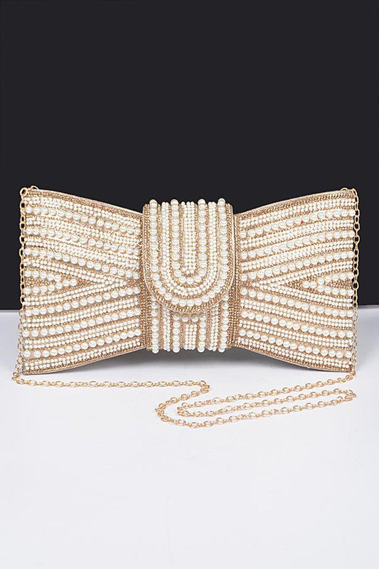Rhinestone And Pearl Party Clutch