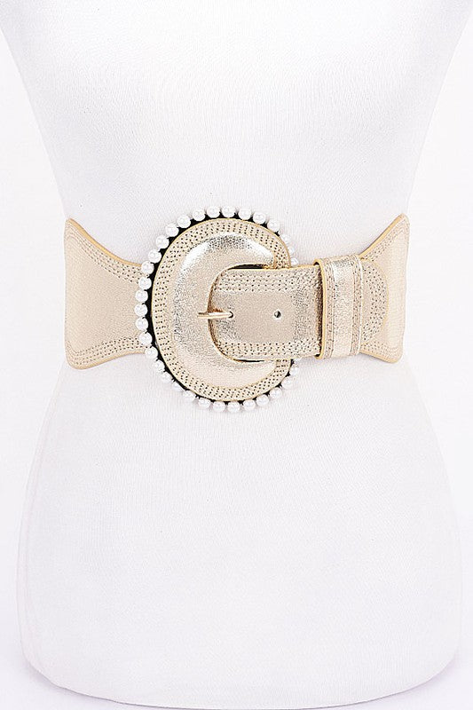 Pearl Metallic Pu Elastic Belt