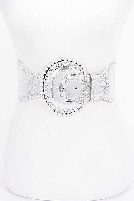 Pearl Metallic Pu Elastic Belt
