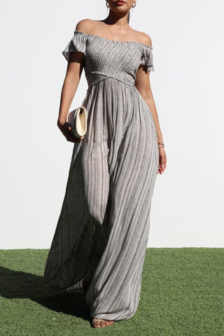 Smocked Off Shoulder Maxi Dress