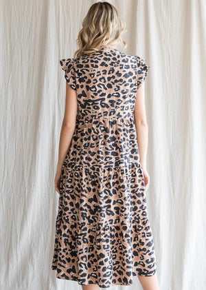 Leopard Print Tiered Layer Dress