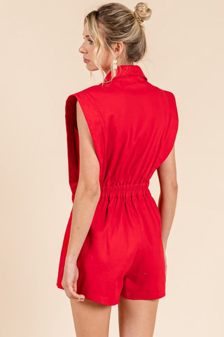 Blazer Style Denim Romper