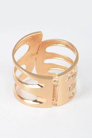 Metal Spring Hinge Cuff Bracelet
