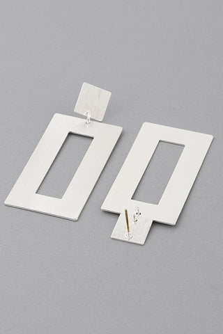 Metallic Lined Frame Earrings