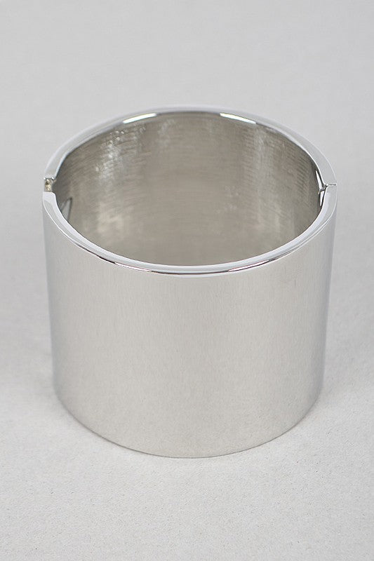 Wide Solid Metal Cuff Bracelet