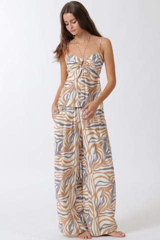Thin Adjustable Strap Top & Long Pants Set