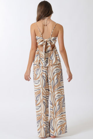 Thin Adjustable Strap Top & Long Pants Set