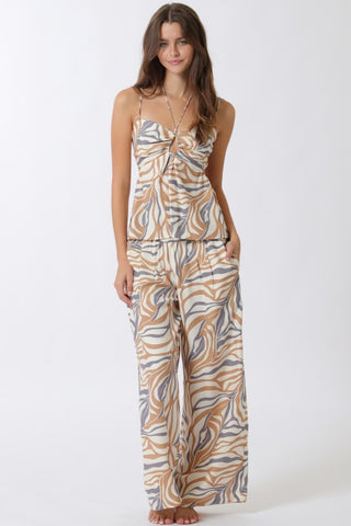 Thin Adjustable Strap Top & Long Pants Set