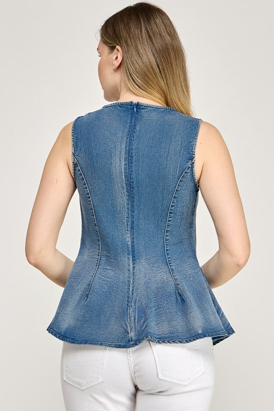 Back Zippered Peplum T Shirt