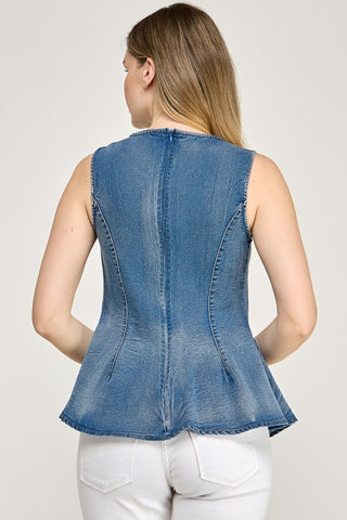 Back Zippered Peplum T Shirt