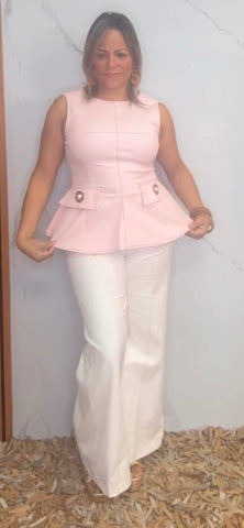 Back Zippered Peplum T Shirt