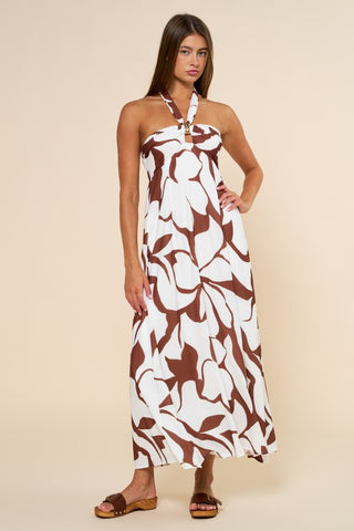 Printed Halter Maxi Dress