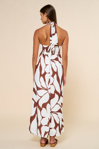 Printed Halter Maxi Dress