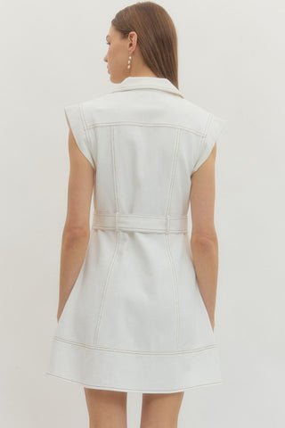 Solid cap sleeve mini dress