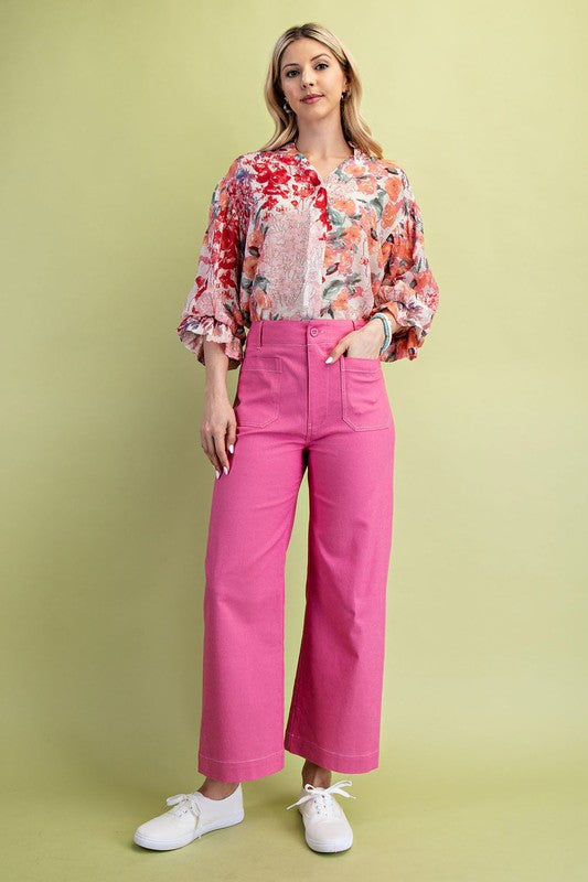 Cropped Wide Leg Pants
