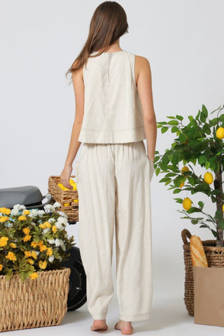 Slv Less A Line Top W/ Flexible Pants Set