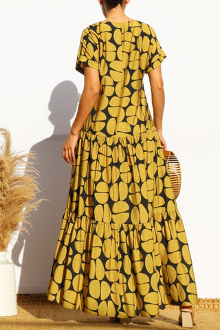 Loose Fit Woven Tiered Maxi Dress