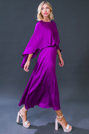 Solid Woven Midi Dress