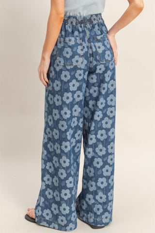 Floral Wide-leg Pants
