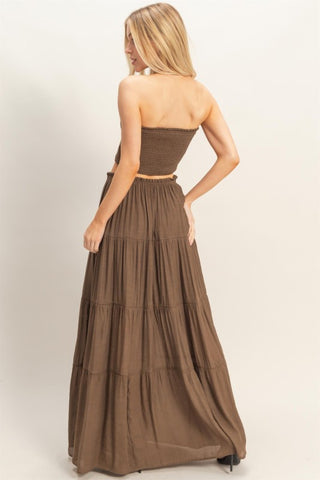 Smocked Tube Top & Tiered Skirt Set