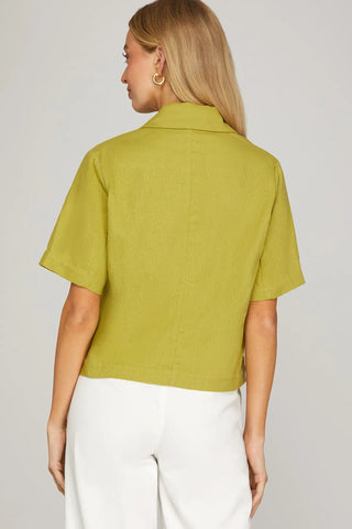 HALF SLEEVE SINGLE BUTTON SHORT JACKET