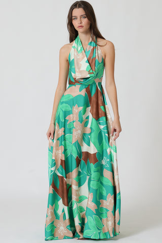 C.F Drop W/ Halter Maxi Dress