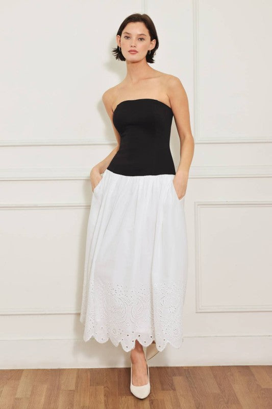 Knit/woven Midi Dress