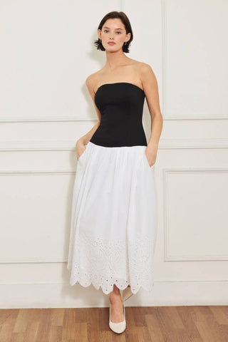 Knit/woven Midi Dress