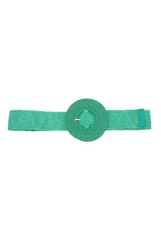 RATTAN ROUND BUCKLE STRETCH BELT