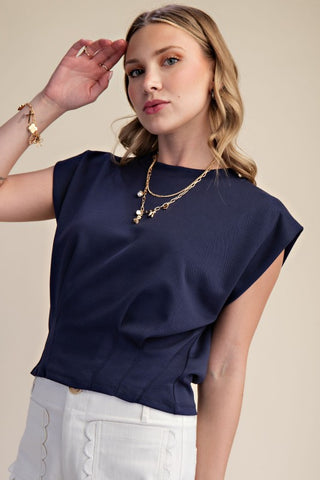 Pleated Waist Minimalist Chic Modern Crop Top