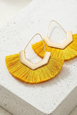 Fan Shape Tassel Earrings
