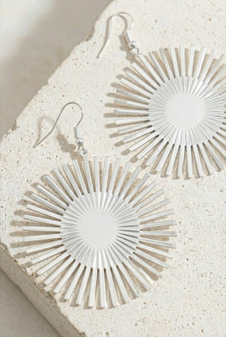 Sunburst Metal Stamping Earrings