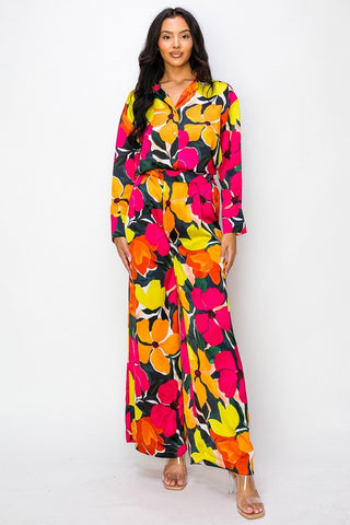 Magenta Bloom High Waist Pants