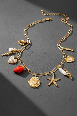 Sunset Tide Sea Shell Charm Necklace