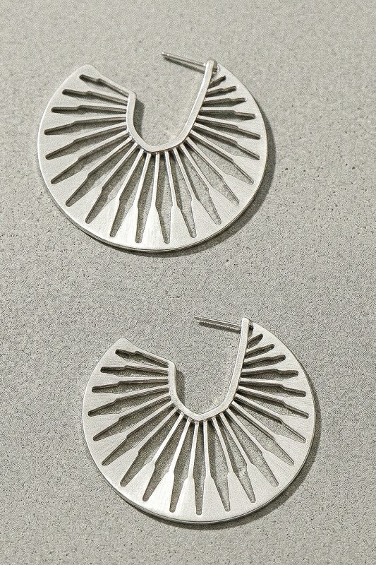 Geo Shape Cut Out Disk Earrings