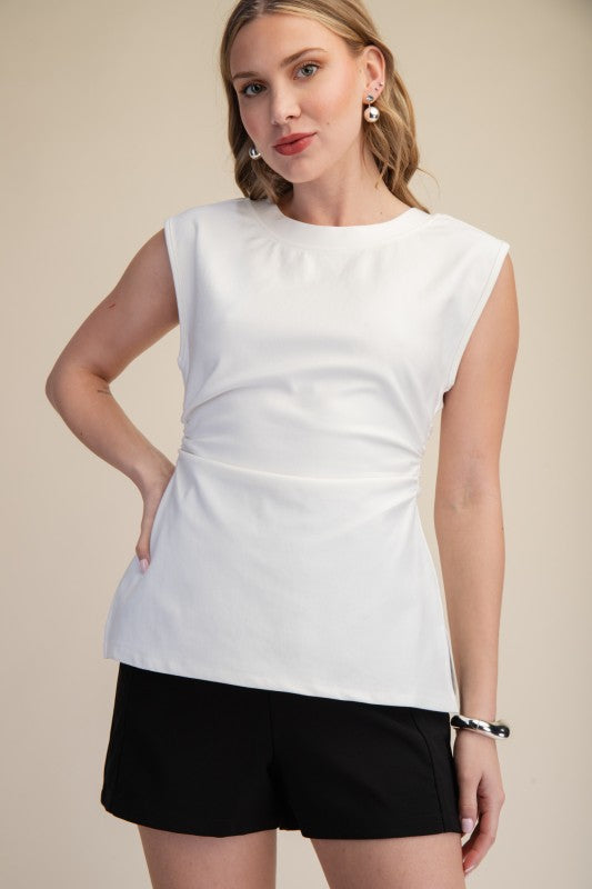 Easy To Wear Side Gathered Fitted Top