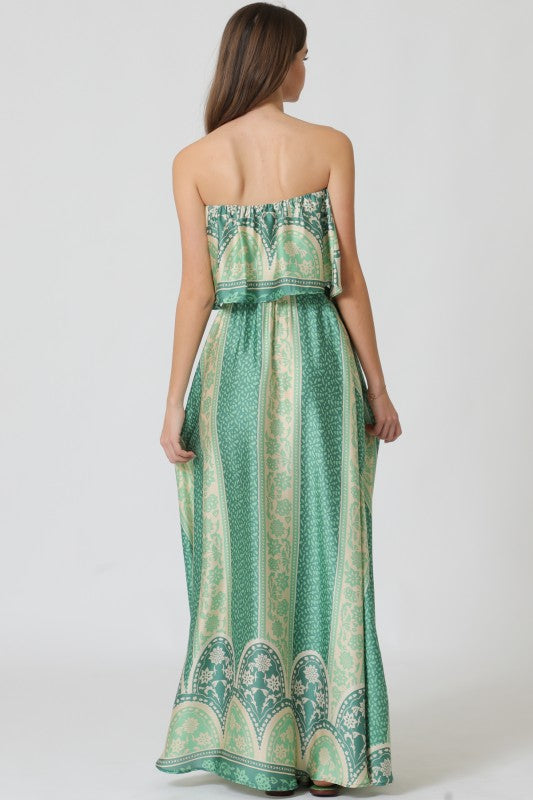 Ruffle Tube Maxi Dress