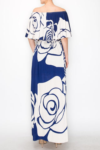 VENESIA OFFSHOULDER MAXI DRESS WITH LINING INSIDE 100%POLYESTER