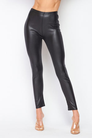 PLUS Stretch Faux Leather Skinny Ankle Leggings
