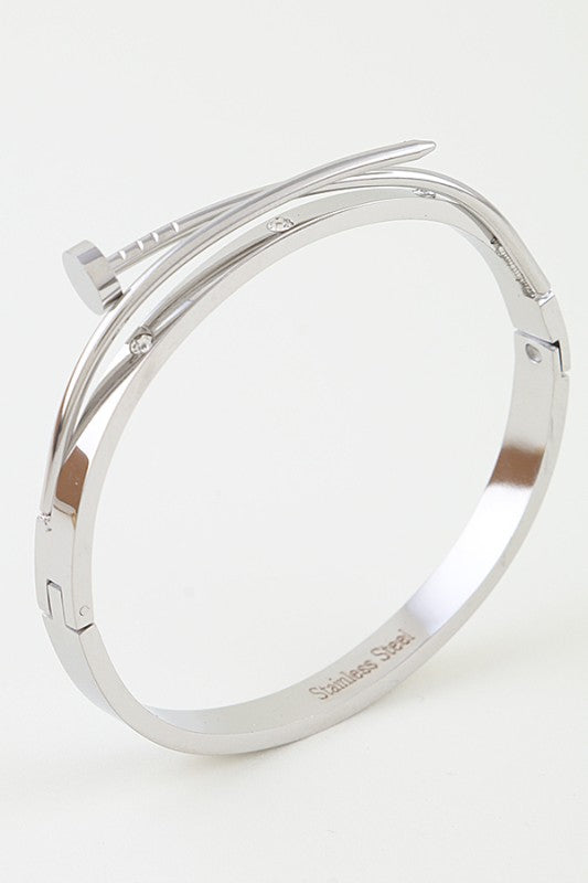 Bejeweled Modern Nail Cuff Bracelet