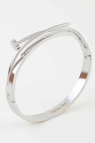 Bejeweled Modern Nail Cuff Bracelet