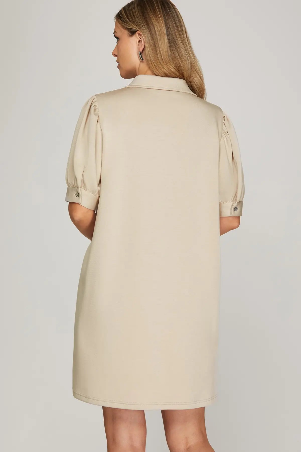 SHORT SLEEVE MINI DRESS WITH POCKETS