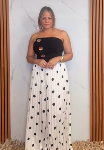 Polka Dot Wide Leg Jumpsuit