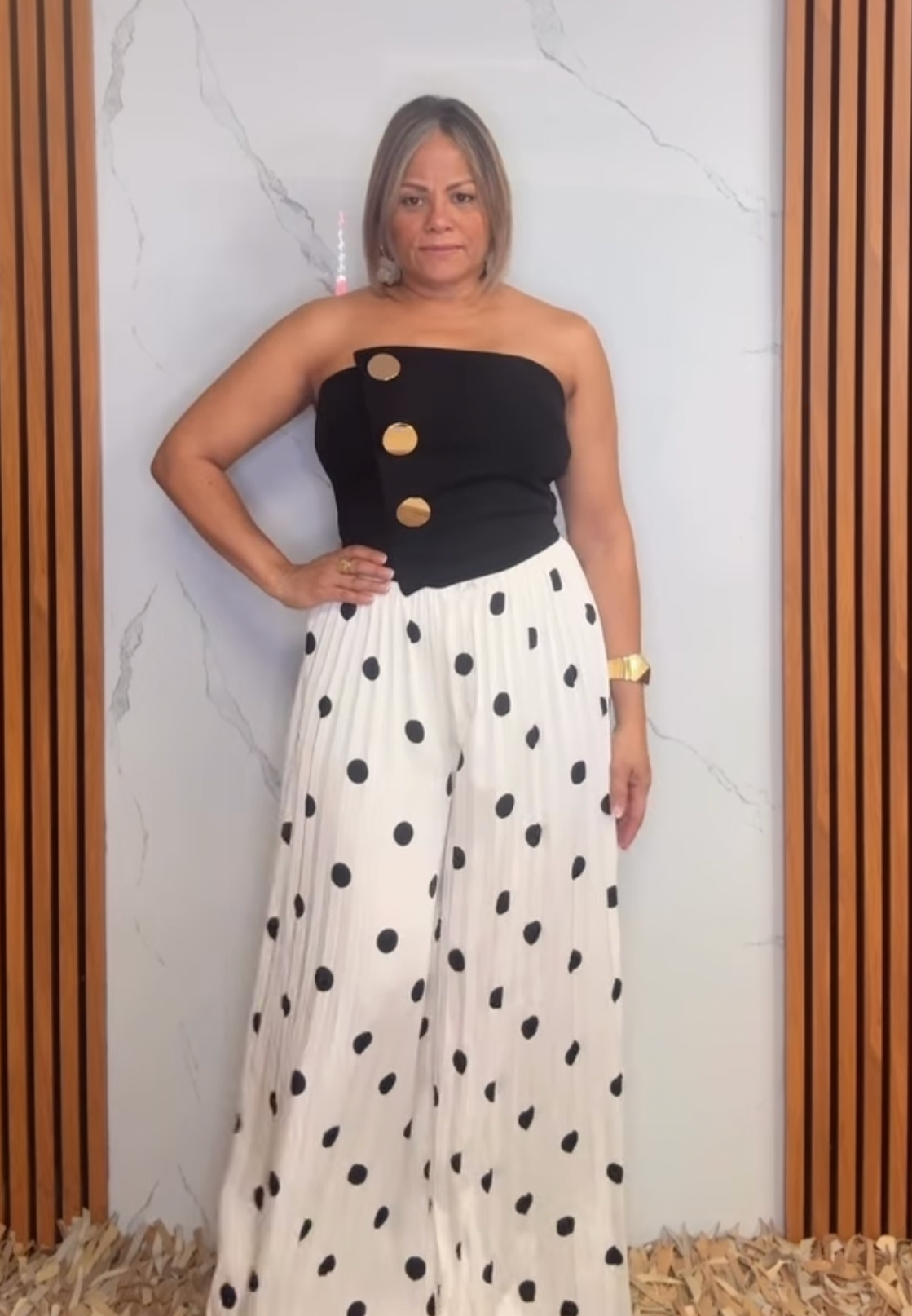 Polka Dot Wide Leg Jumpsuit