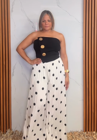 Polka Dot Wide Leg Jumpsuit